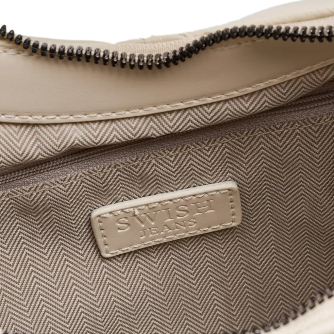 Borsa a spalla bianco off-white da donna effetto trapuntato Swish Jeans