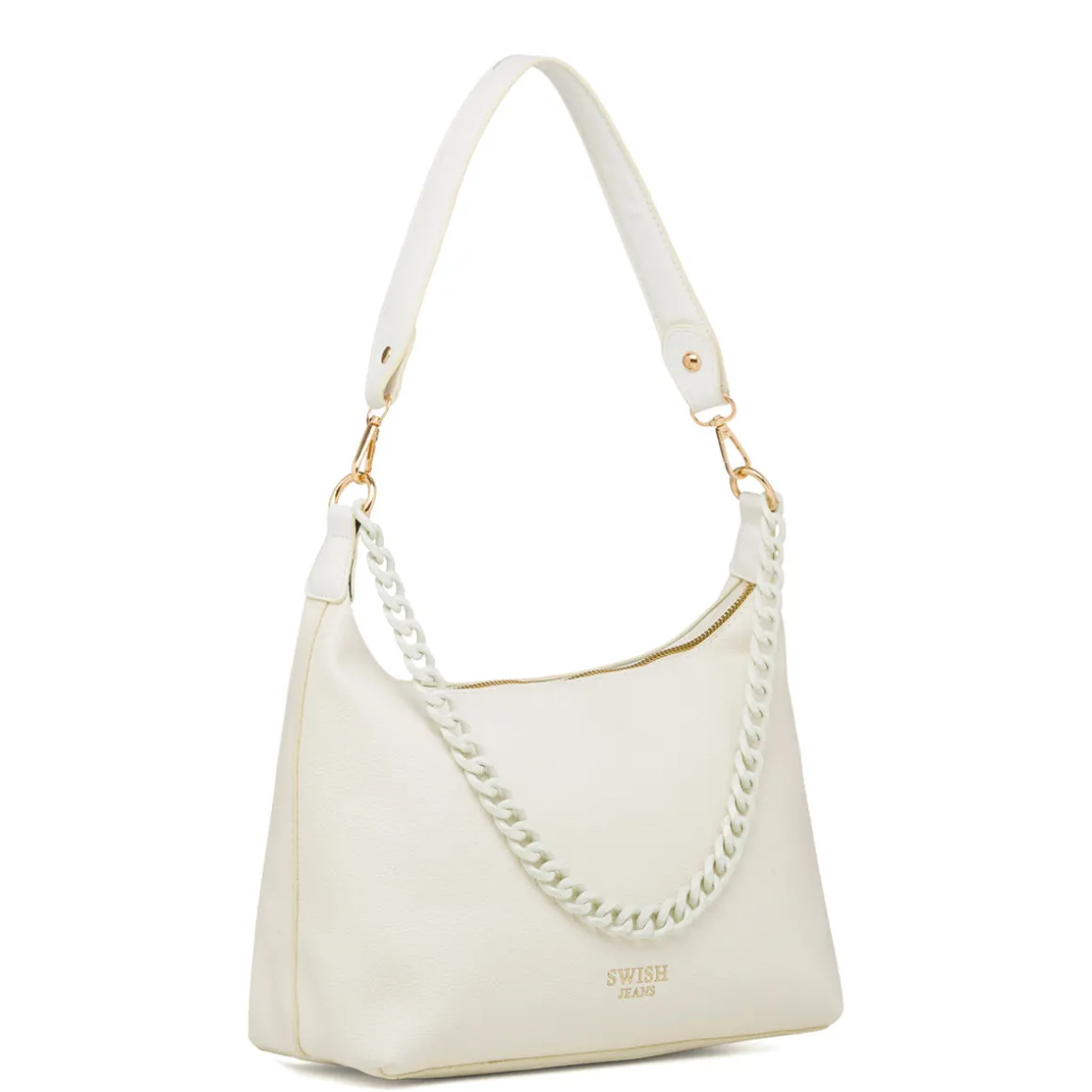 Borsa a spalla bianco off-white da Donna con catena Swish Jeans