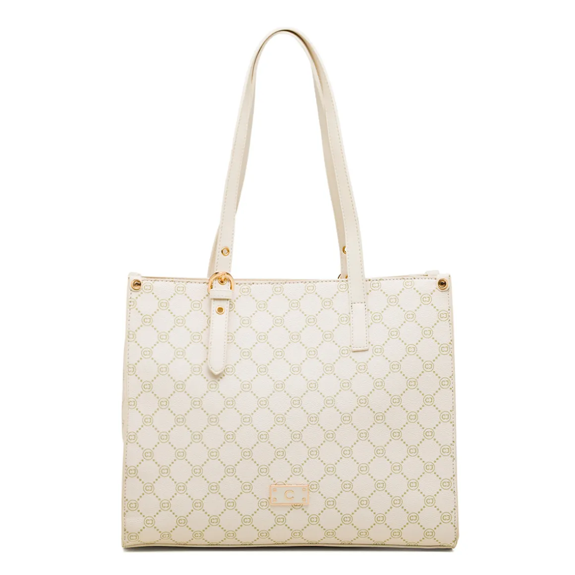 Borsa a spalla bianco off-white da Donna con dettaglio logo metallizzato Carrera Jeans