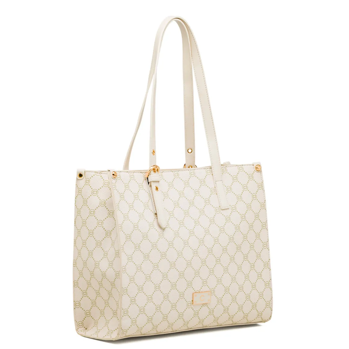 Borsa a spalla bianco off-white da Donna con dettaglio logo metallizzato Carrera Jeans