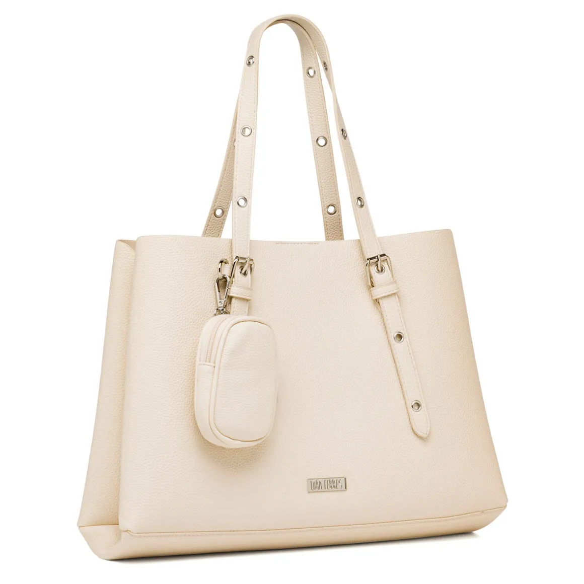 Borsa a spalla bianco off-white da Donna con portafoglio Lora Ferres