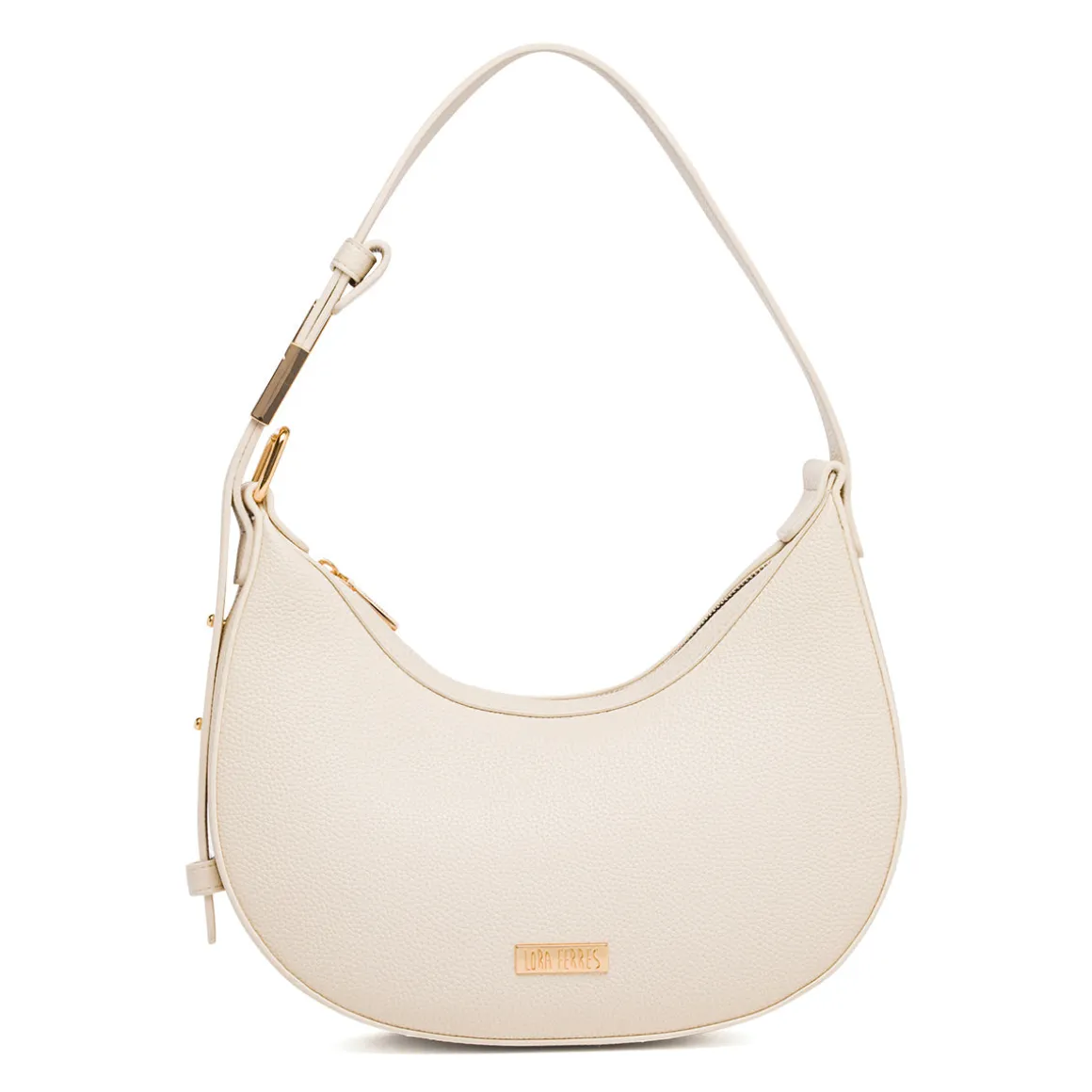 Borsa a spalla bianco off-white da Donna con logo in metallo Lora Ferres