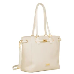 Borsa a spalla bianco off-white da Donna con rifiniture dorate Lora Ferres