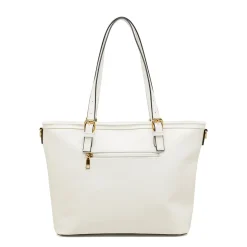Borsa a spalla da donna bianca con tracolla rimovibile Lora Ferres