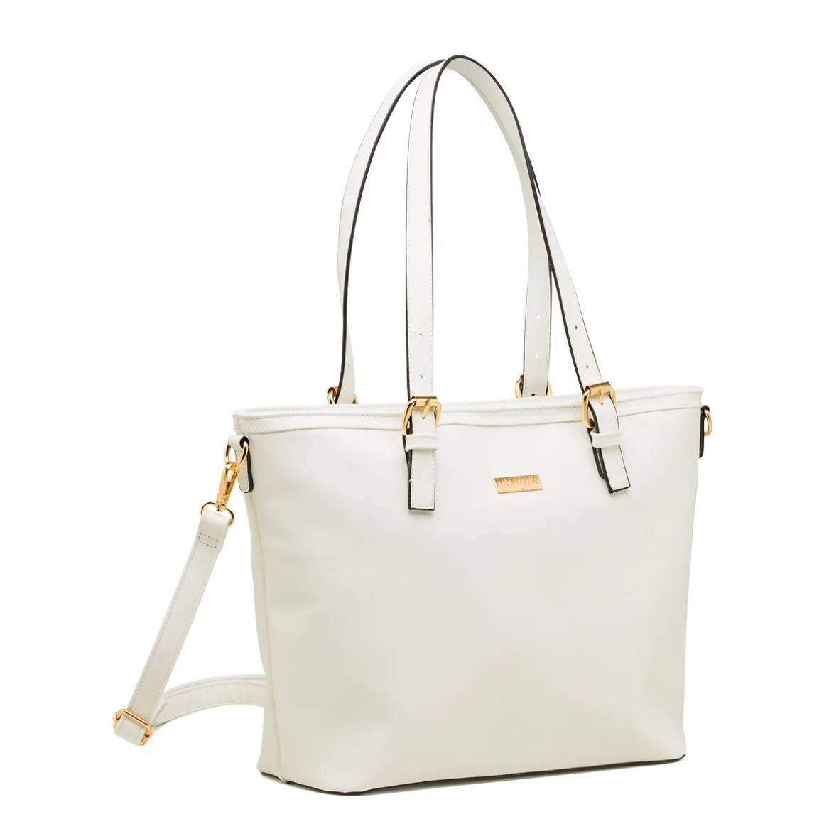 Borsa a spalla da donna bianca con tracolla rimovibile Lora Ferres