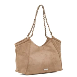 Borsa a Spalla da Donna Beige con Manico a Catena Lora Ferres