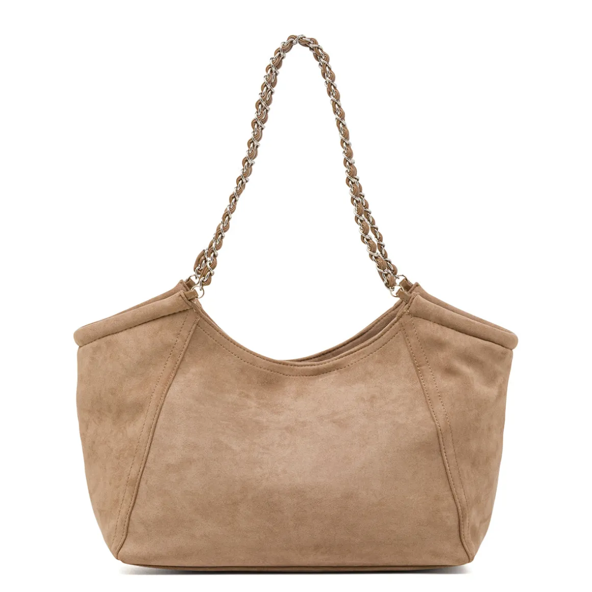 Borsa a Spalla da Donna Beige con Manico a Catena Lora Ferres