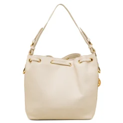 Borsa a spalla da Donna bianco off-white con dettaglio logo pendente in metallo Lumberjack