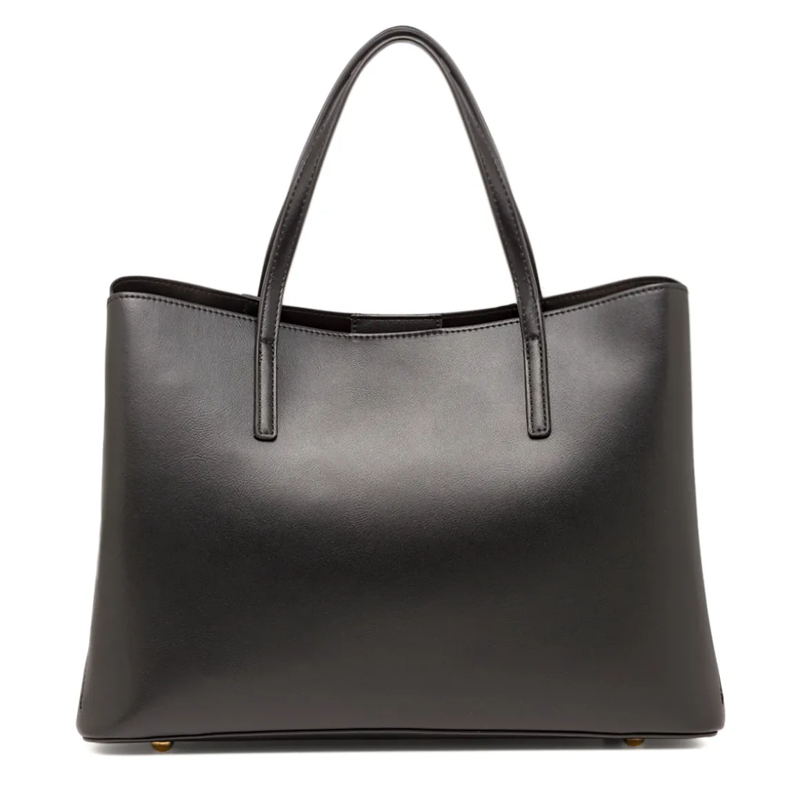 Borsa a spalla da donna Lora Ferres nera con tracolla e dettagli oro