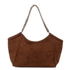 Borsa a Spalla da Donna Marrone con Manico a Catena Lora Ferres