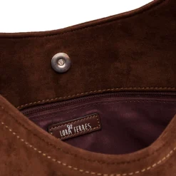 Borsa a Spalla da Donna Marrone con Manico a Catena Lora Ferres