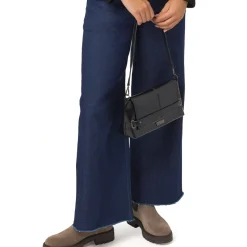 Borsa a Spalla da Donna Nera Dettagli Metal Lora Ferres