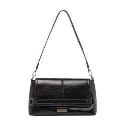 Borsa a Spalla da Donna Nera Dettagli Metal Lora Ferres