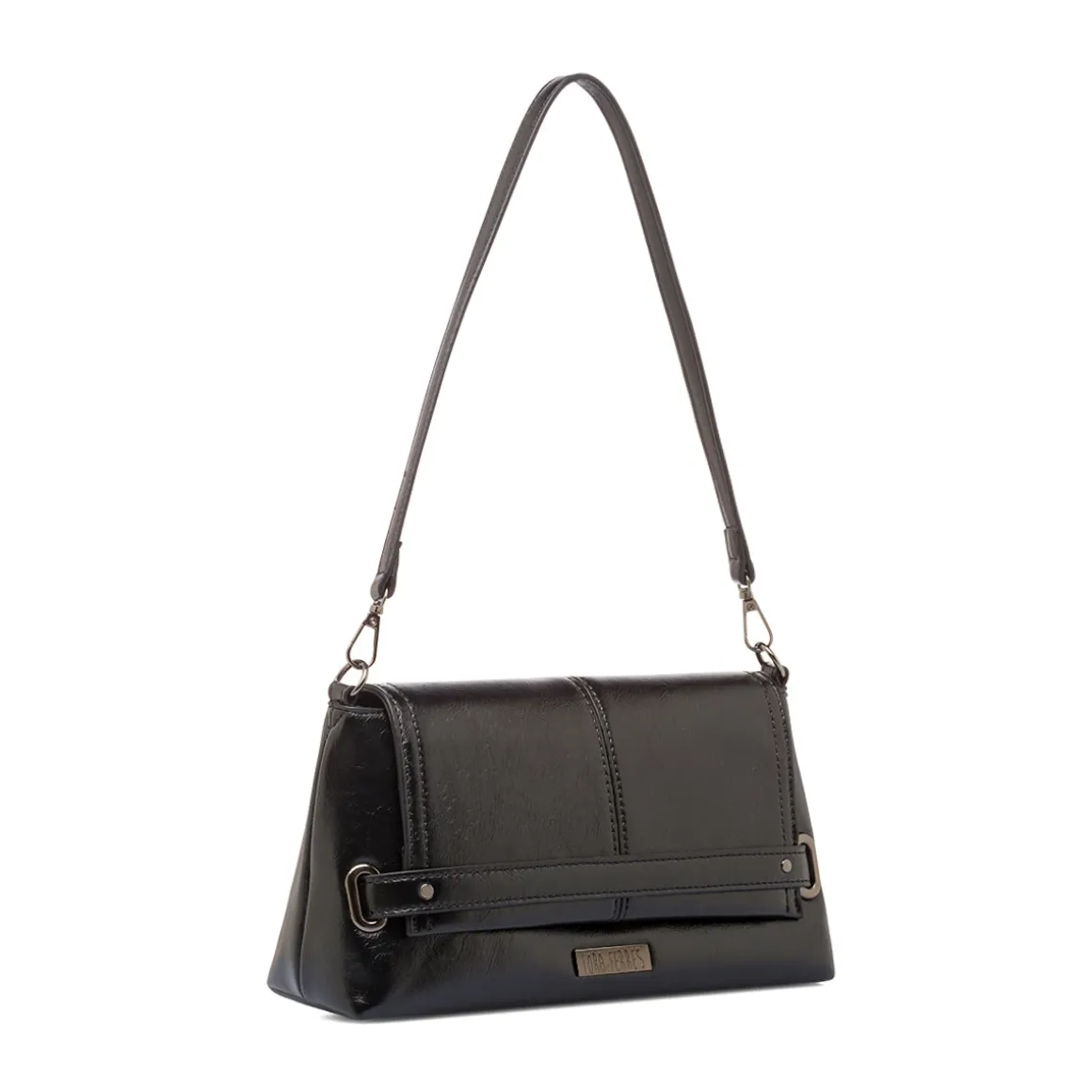 Borsa a Spalla da Donna Nera Dettagli Metal Lora Ferres