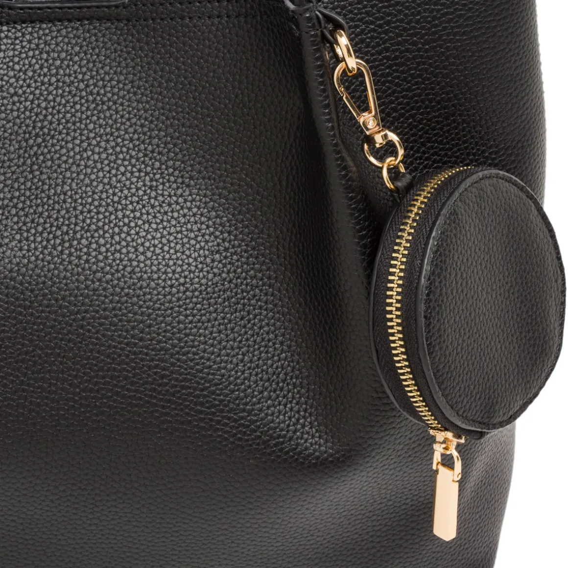 Borsa a Spalla da Donna Nera con Pochette Rimovibile Lora Ferres