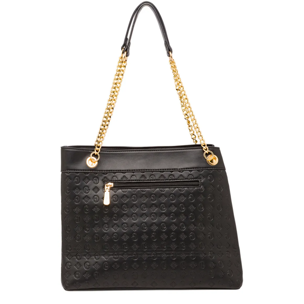 Borsa a spalla da donna nera Giulia Pieralli con logo monogram