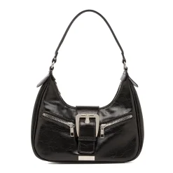 Borsa a Spalla da Donna Nera con Fibbia e Zip Lora Ferres