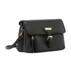 Borsa a Spalla da Donna Nera con Patta Lora Ferres