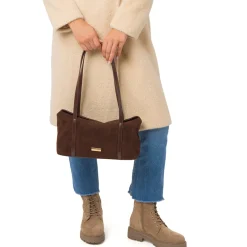 Borsa a spalla marrone da Donna in camoscio Lora Ferres