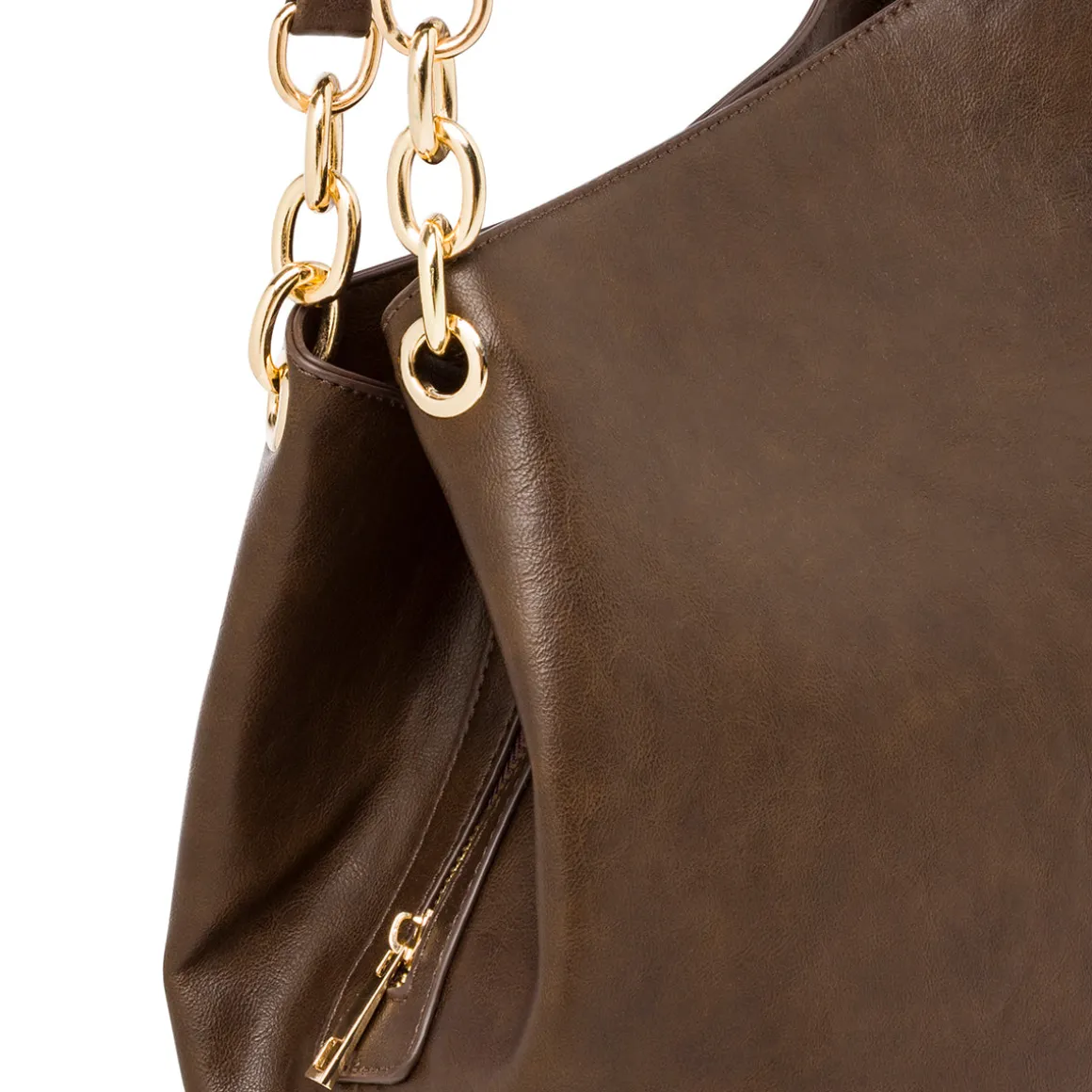 Borsa a spalla marrone da Donna con dettagli in metallo Lora Ferres