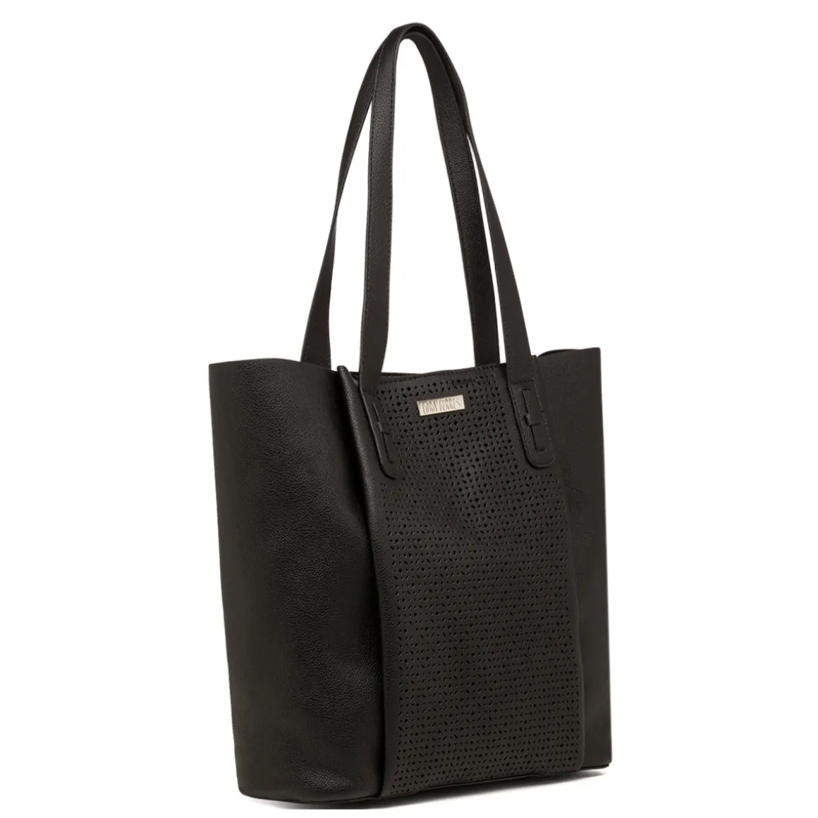 Borsa a spalla nera da Donna con dettagli traforati Lora Ferres