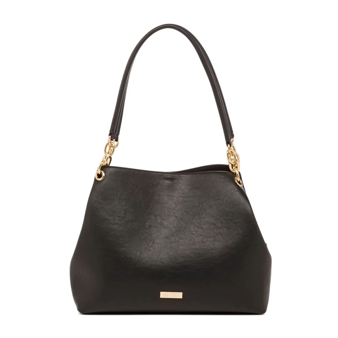 Borsa a spalla nera da Donna con dettagli catena Lora Ferres