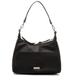 Borsa a spalla nera da Donna con dettagli traforati Lora Ferres