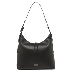 Borsa a spalla nera da Donna con zip e logo Lora Ferres