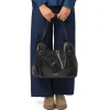 Borsa a spalla nera da Donna con logo Lora Ferres