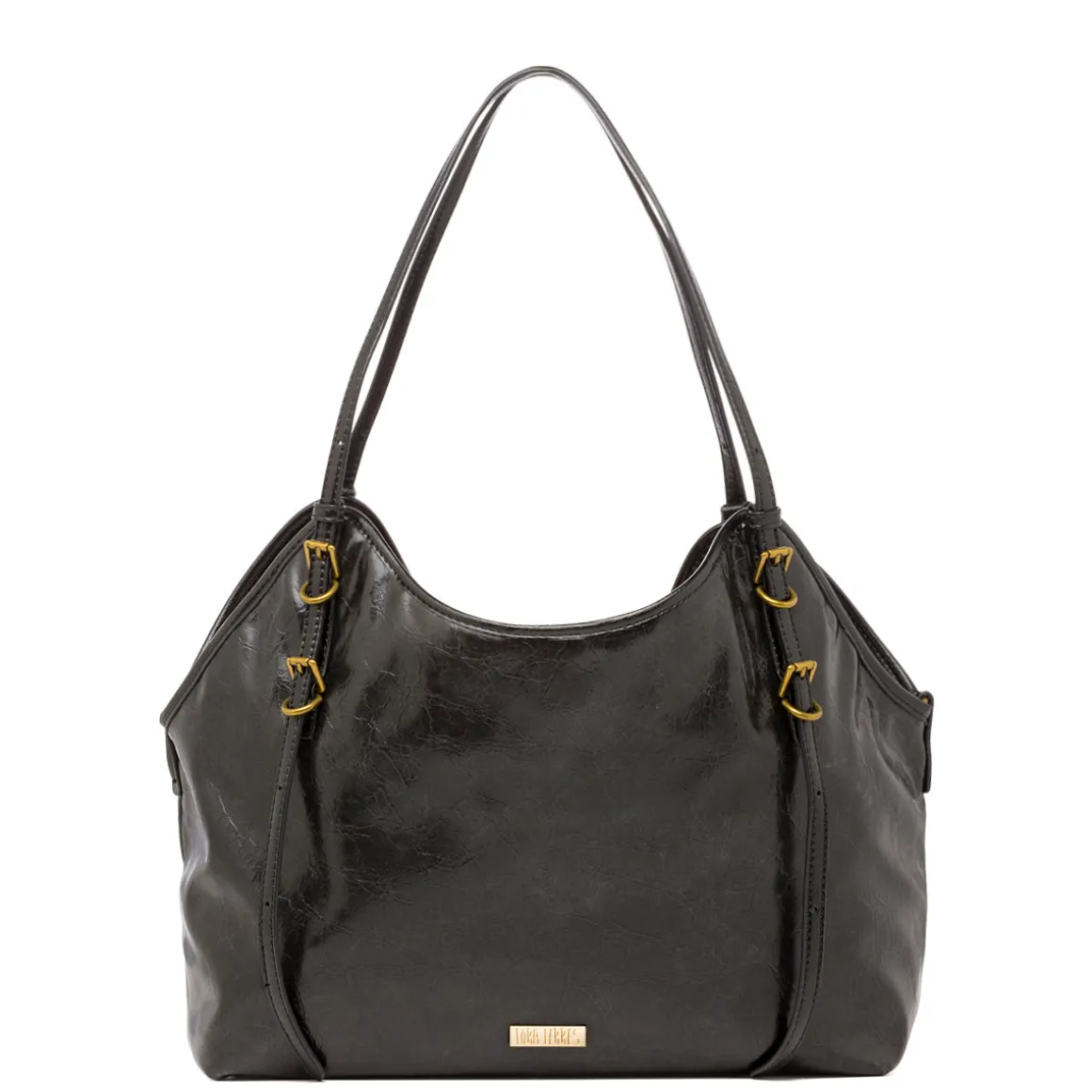 Borsa a spalla nera da Donna con logo Lora Ferres