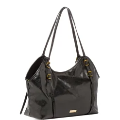 Borsa a spalla nera da Donna con logo Lora Ferres