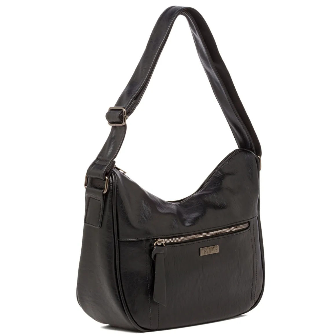 Borsa a Spalla nera da Donna Lora con tasca frontale Ferres