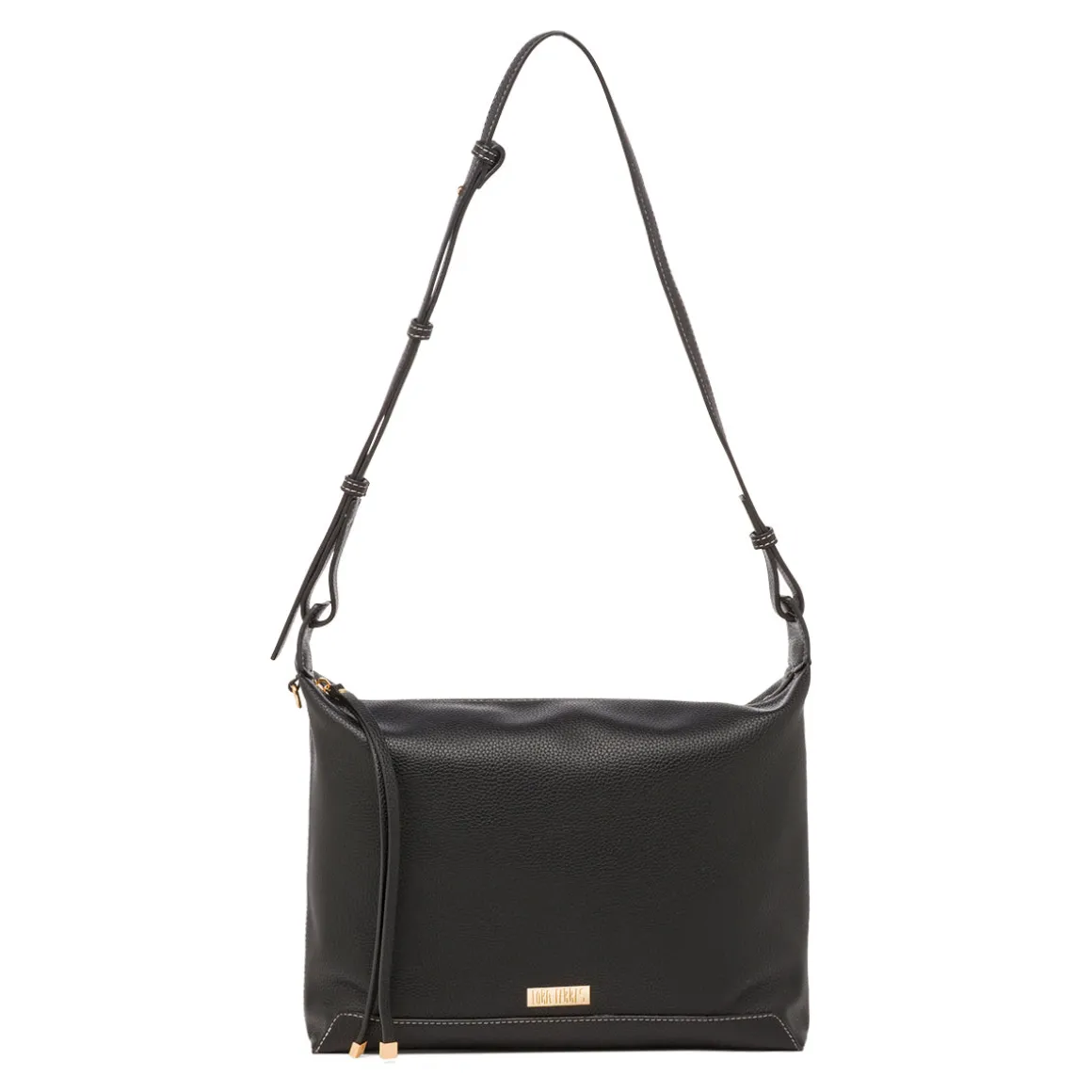 Borsa a spalla nera da Donna con cuciture a vista Lora Ferres