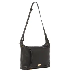 Borsa a spalla nera da Donna con cuciture a vista Lora Ferres