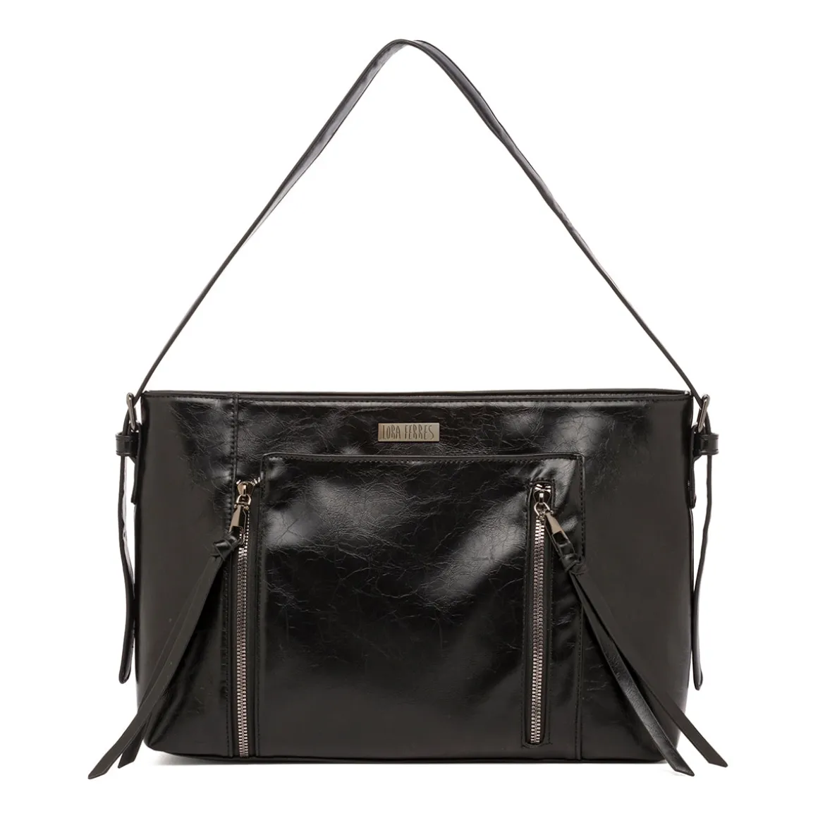 Borsa a spalla nera da Donna con zip Lora Ferres