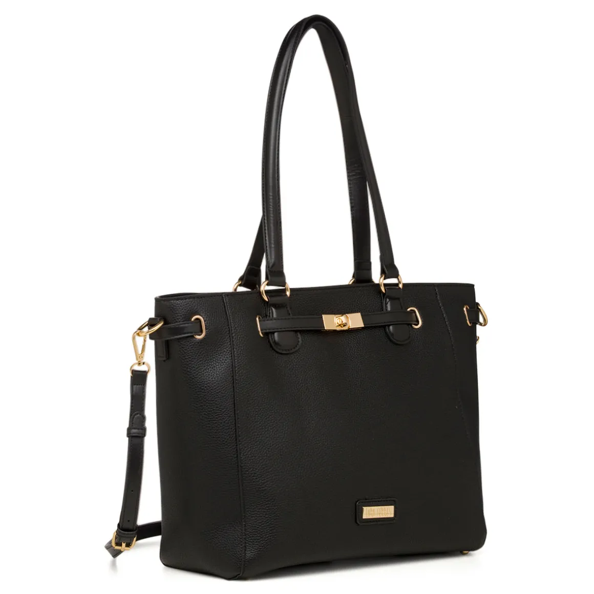 Borsa a spalla nera da Donna con dettglio in metllo Lora Ferres
