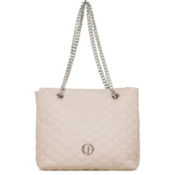 Borsa a spalla rosa chiaro da Donna trapuntata con motivo a rombi Lora Ferres