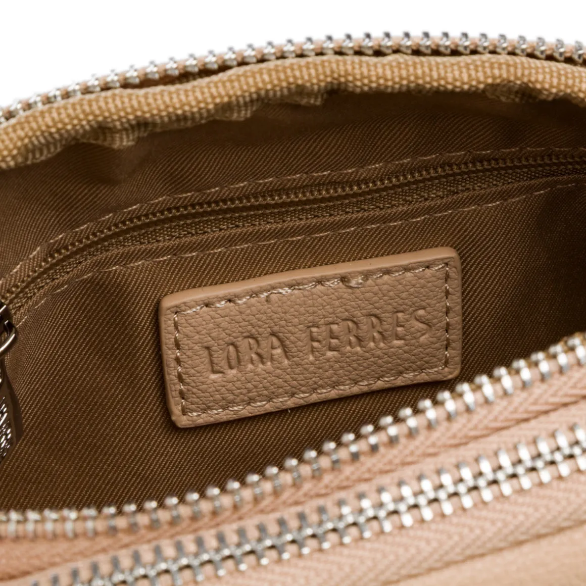 Borsa a tracolla beige da donna con doppio scomparto Lora Ferres