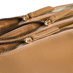 Borsa a tracolla Beige da Donna con logo in metallo Lora Ferres