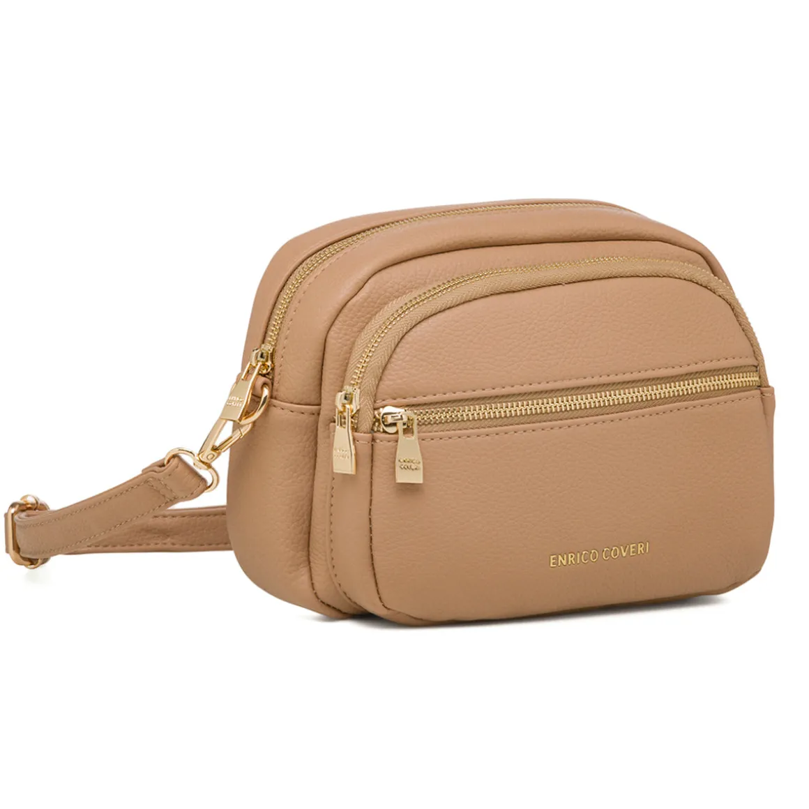 Borsa a tracolla beige da Donna con logo Enrico Coveri
