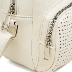 Borsa a tracolla bianca da Donna con dettagli traforati Lora Ferres