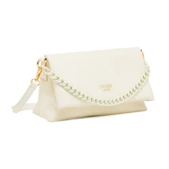 Borsa a Tracolla Bianca da Donna con catena e logo Swish Jeans