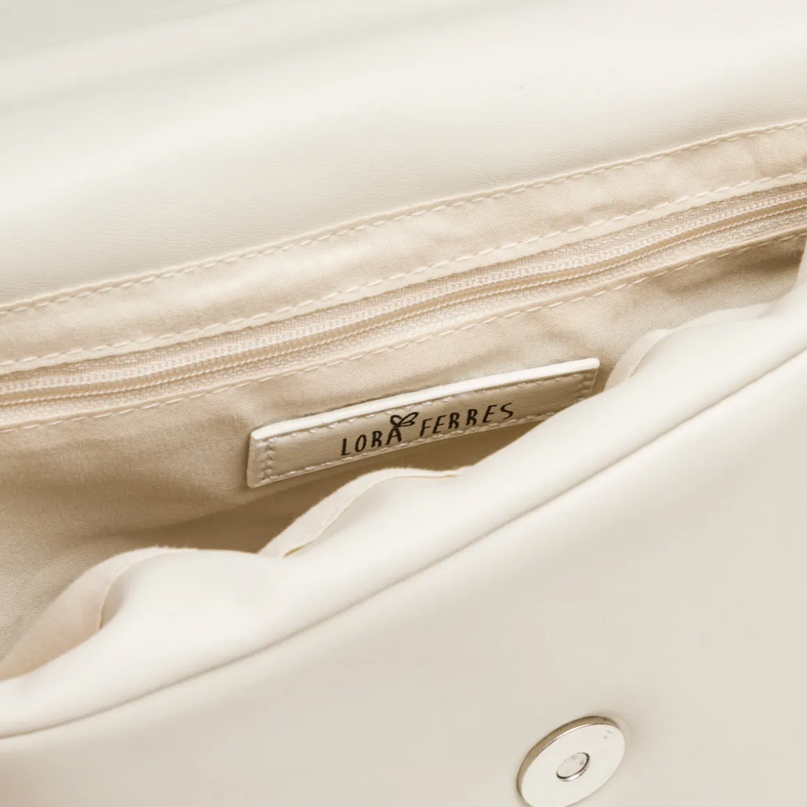 Borsa a tracolla bianco off-white da Donna con catena e logo in metallo Lora Ferres