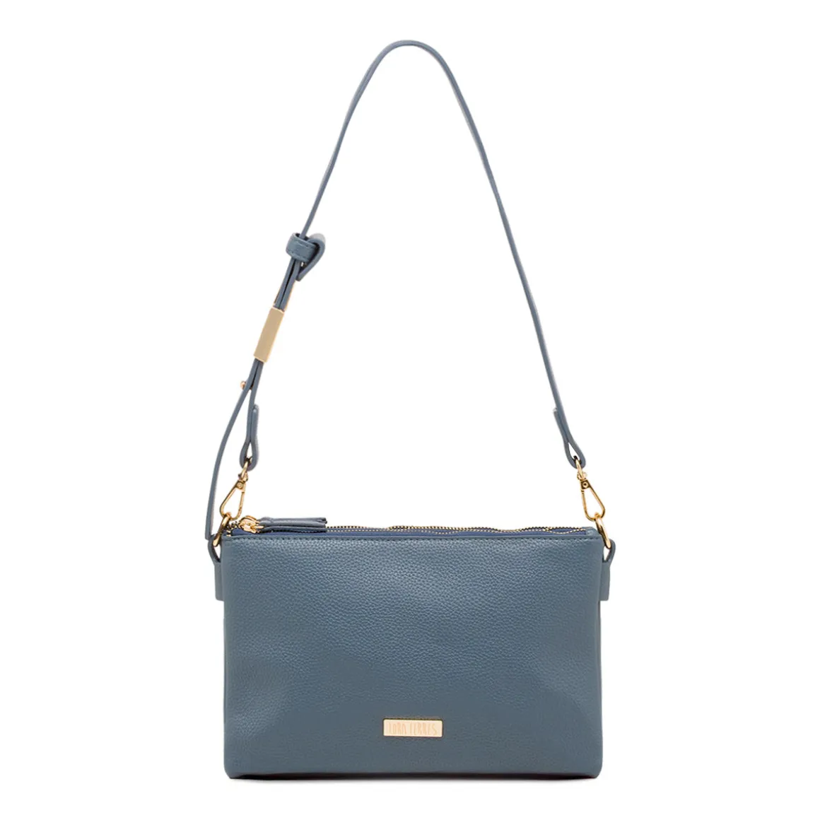 Borsa a tracolla Blu con logo regolabile da Donna e tripla cerinera Lora Ferres