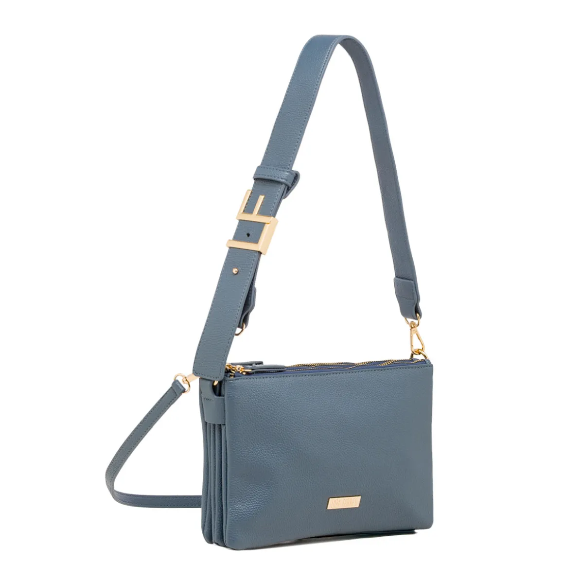 Borsa a tracolla Blu con logo regolabile da Donna e tripla cerinera Lora Ferres