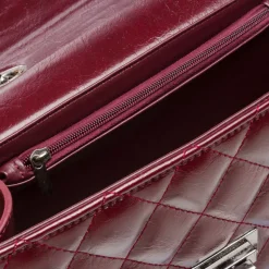 Borsa a tracolla Bordeaux da Donna con trapuntatura a rombi Lora Ferres