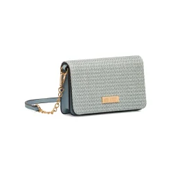 Borsa a tracolla celeste da Donna in tessuto intrecciato effetto rafia Lora Ferres