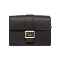 Borsa a Tracolla da Donna Nera con Chiusura Logo Swish Jeans