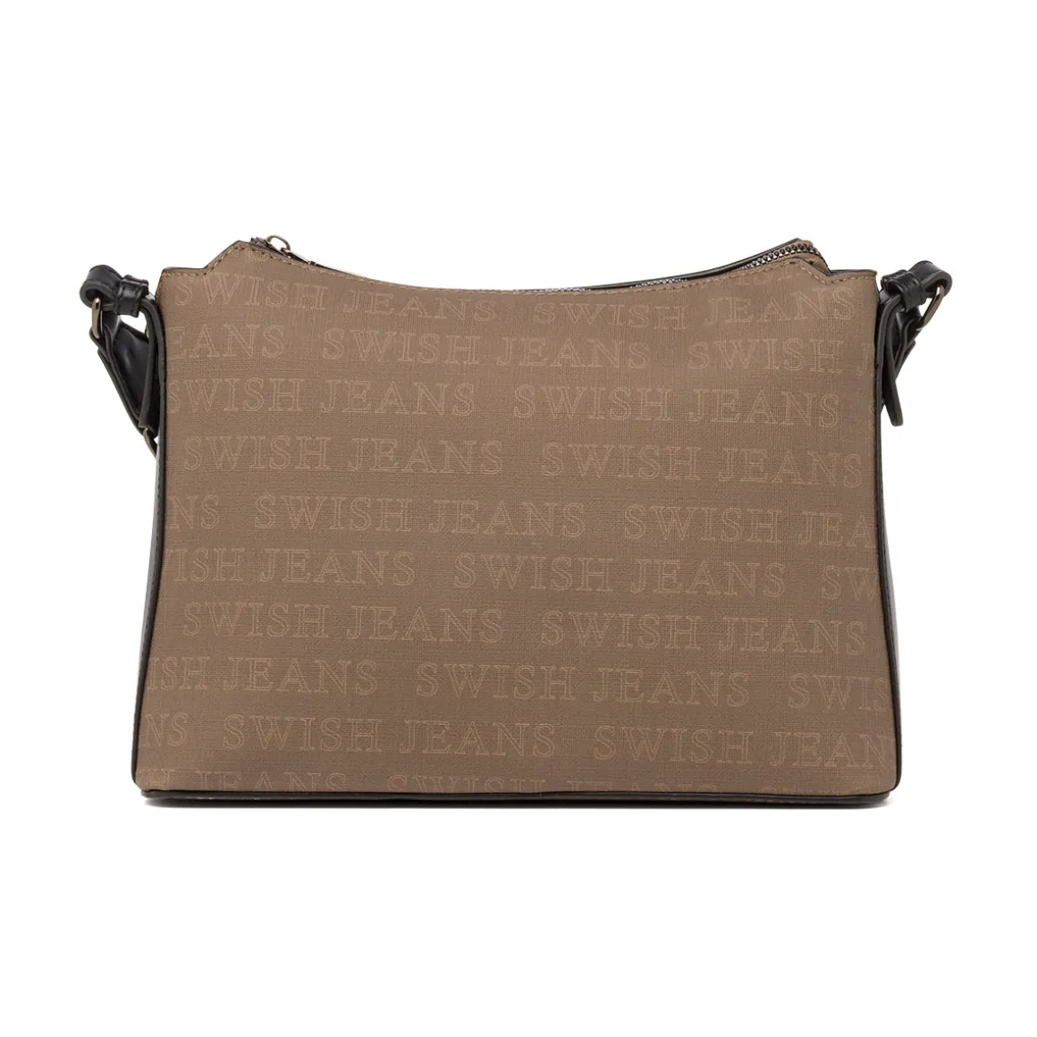 Borsa a Tracolla da Donna Marrone con Stampa Logo All Over Swish Jeans