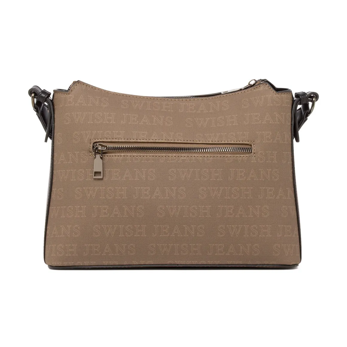 Borsa a Tracolla da Donna Marrone con Stampa Logo All Over Swish Jeans